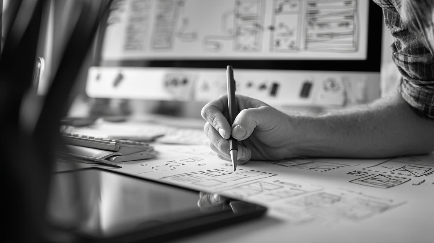 UX and UI design wireframes and prototypes for a web project