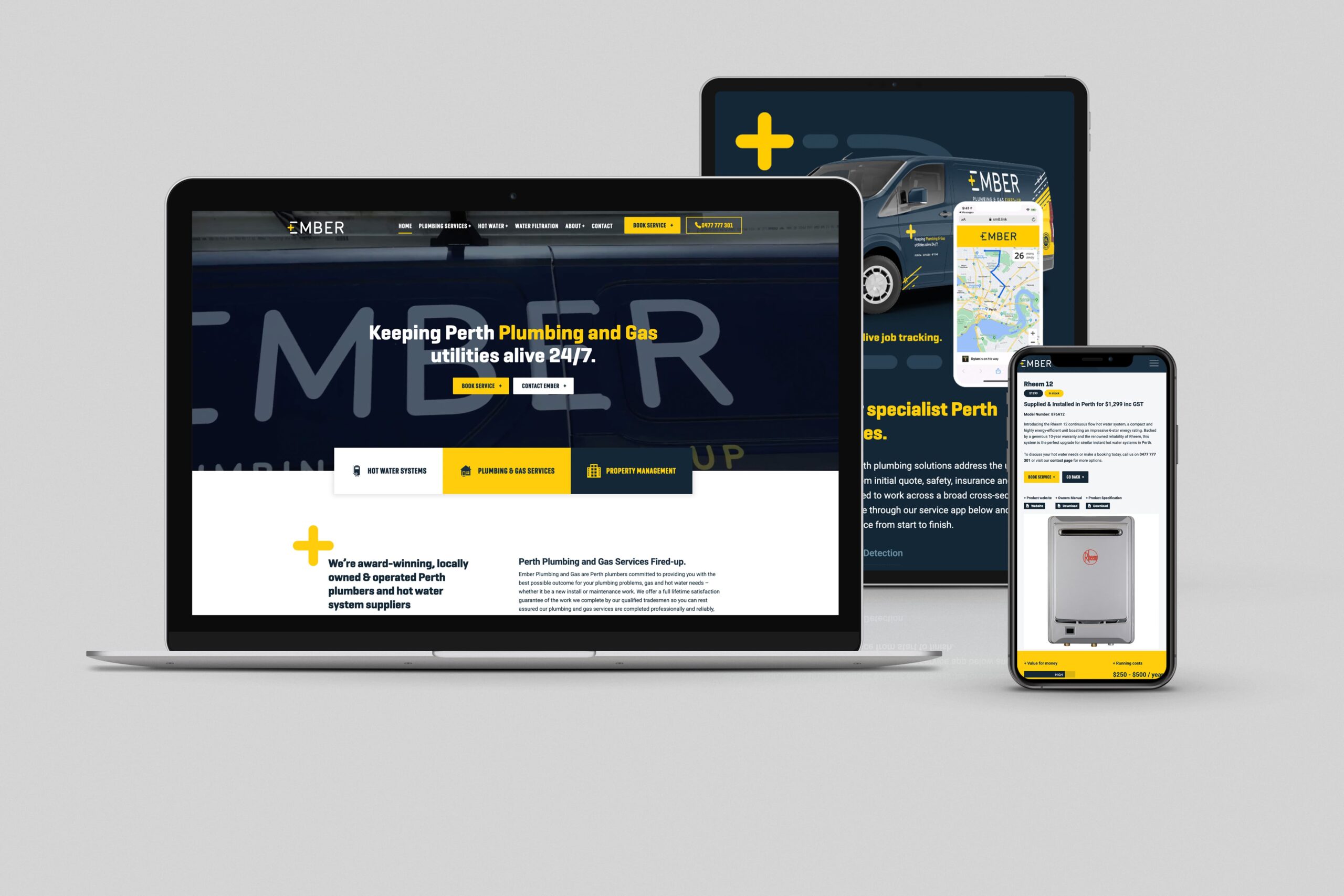 Ember Plumbing and Gas website homepage hero image