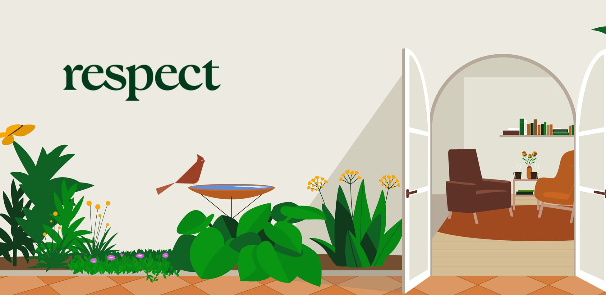 Respect website main hero homepage graphic