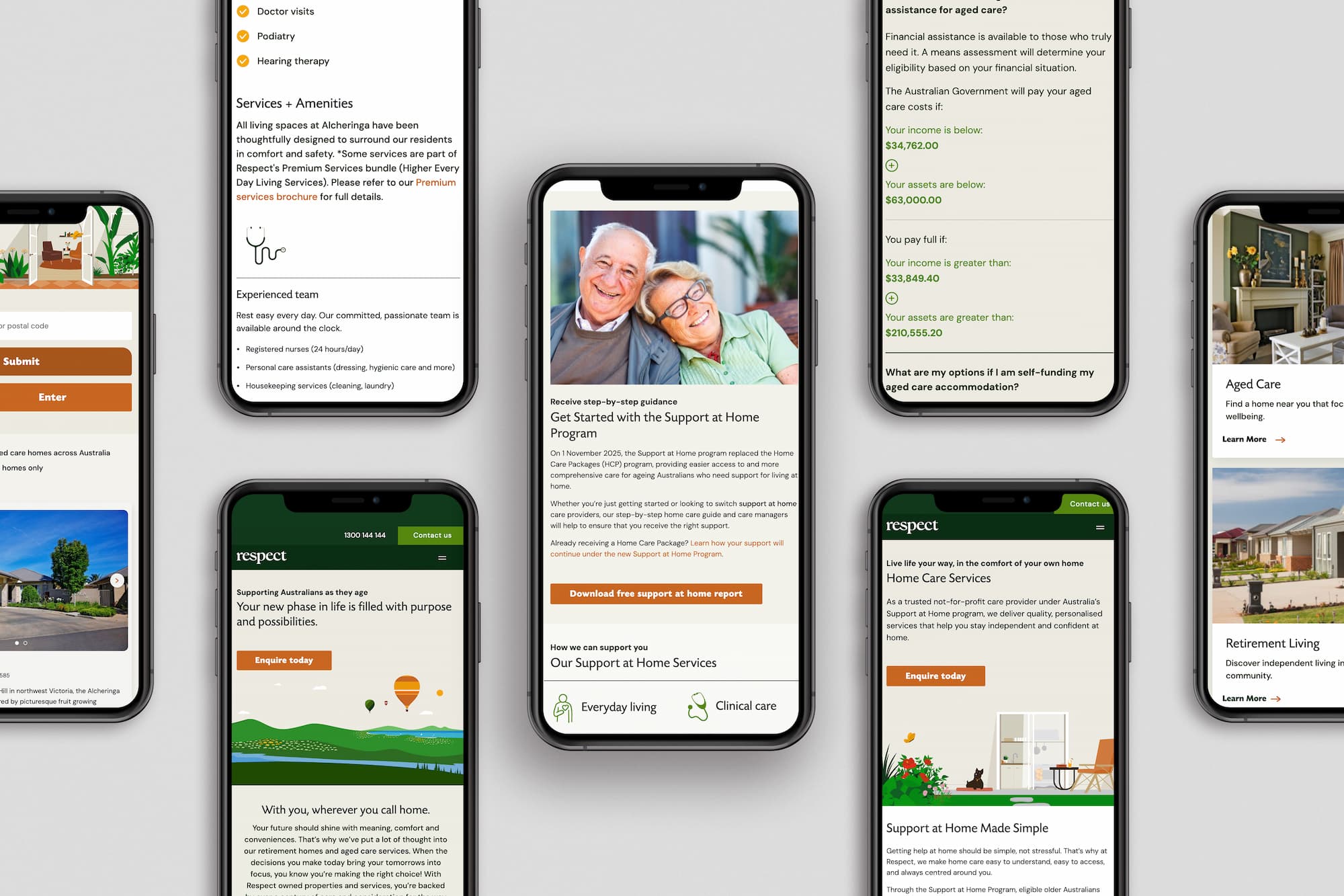 Respect website showing on multiple Phones