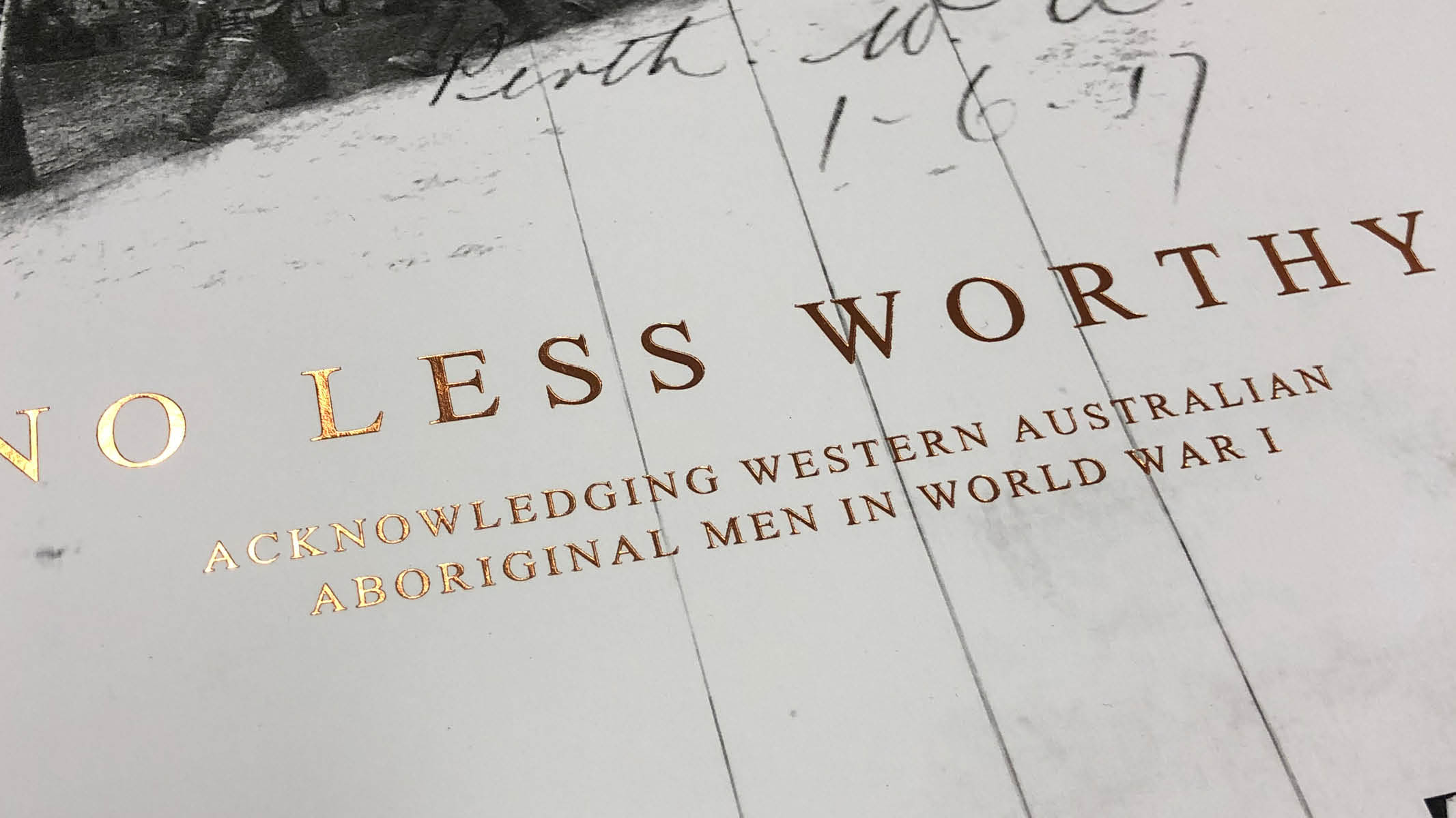 No Less Worthy Printed Booklet Cover Detail