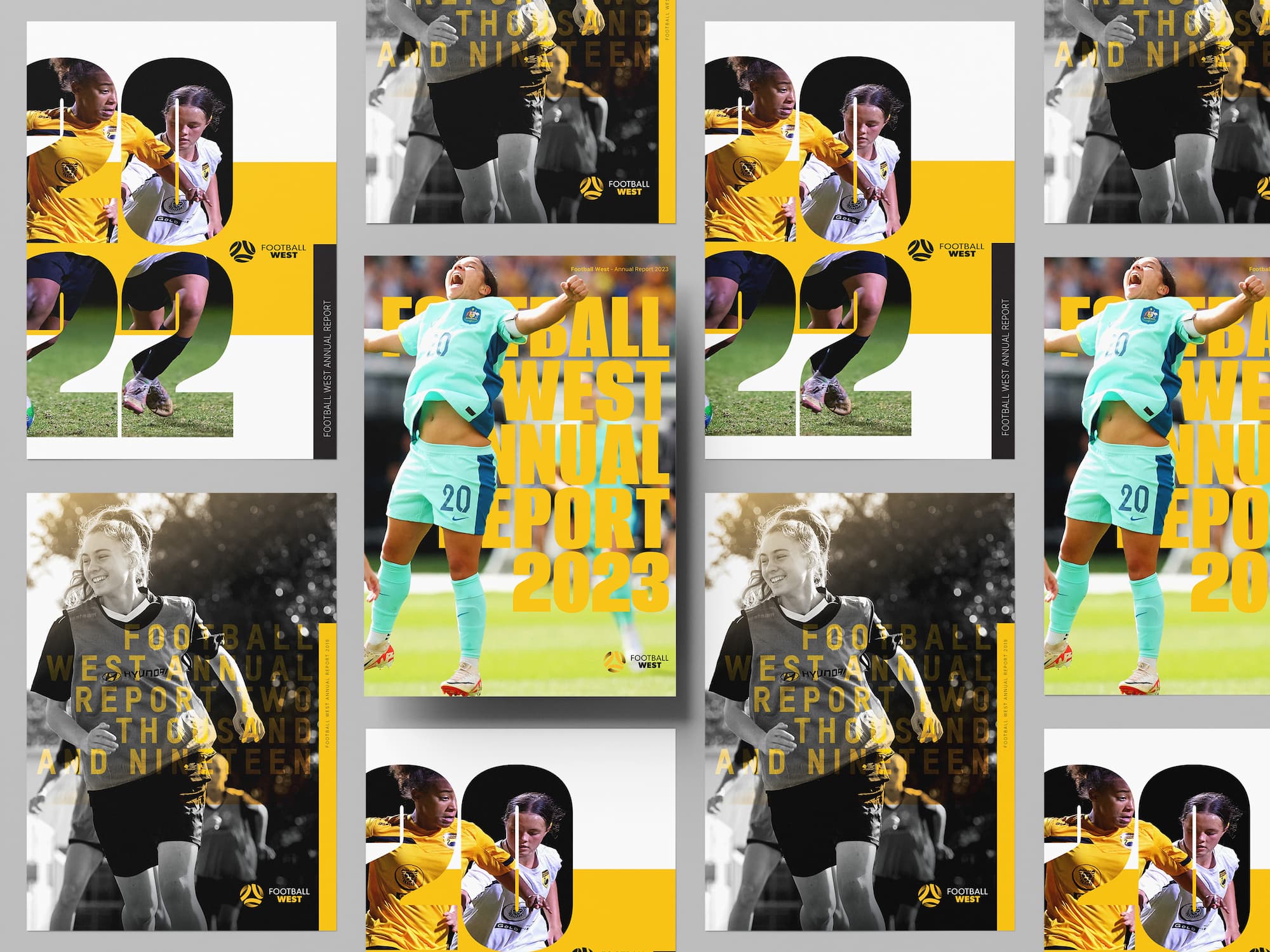 Football West annual report printed covers
